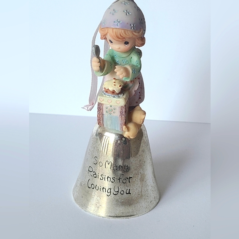 Vintage 2002 Precious Moments Silver Bell Girl Collectible Figurine Ornament